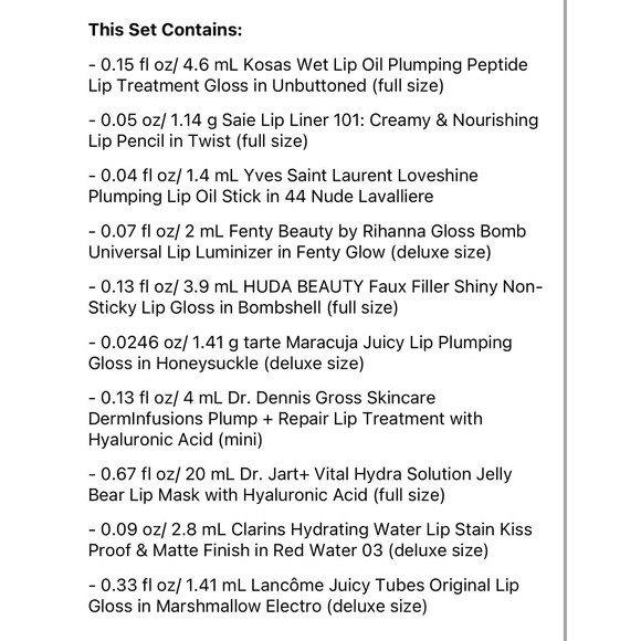 Sephora Favorites Lip Value Set Holiday 2025 10 Pc Bag Kit LIMITED EDITION NEW - Picture 5 of 6